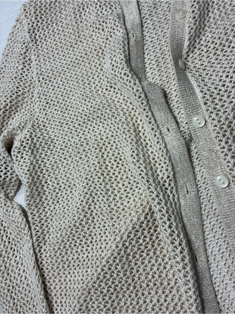 LOFT OPEN KNIT BUTTON CARDIGAN NEW WITH TAG